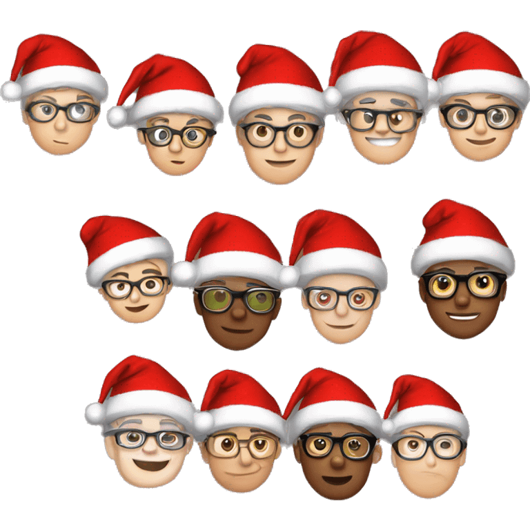 boys with glasses and hats plus Christmas ￼ emoji