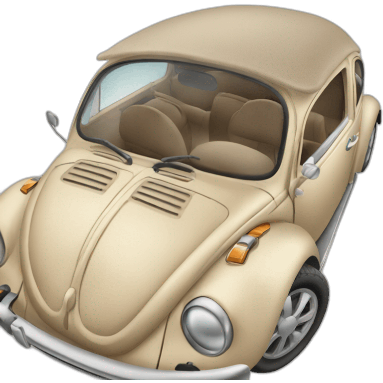  beige Beetle with sunroof emoji