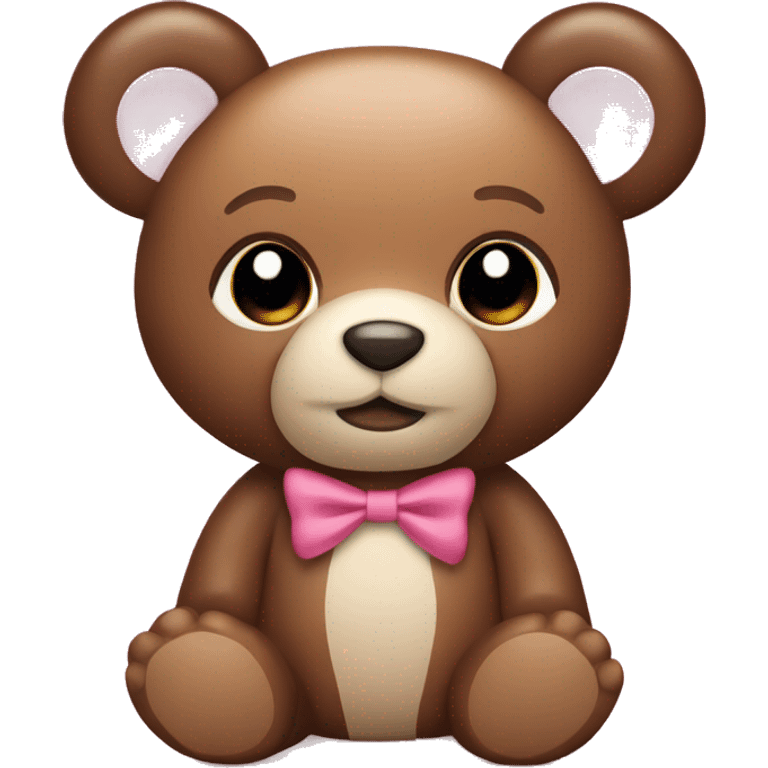 a coquette teddy bear with pink and brown colors emoji