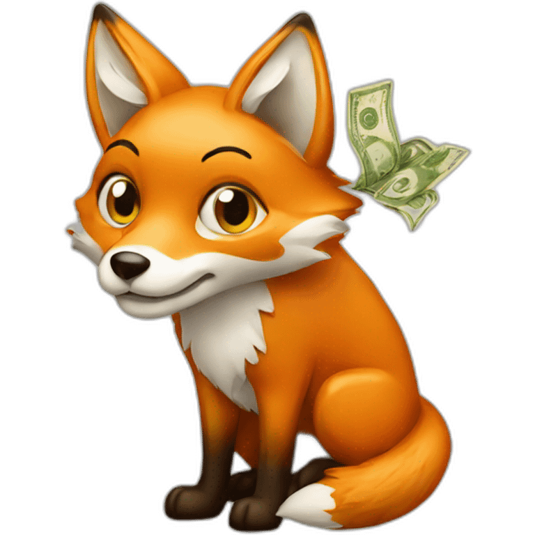 Fox with money  emoji