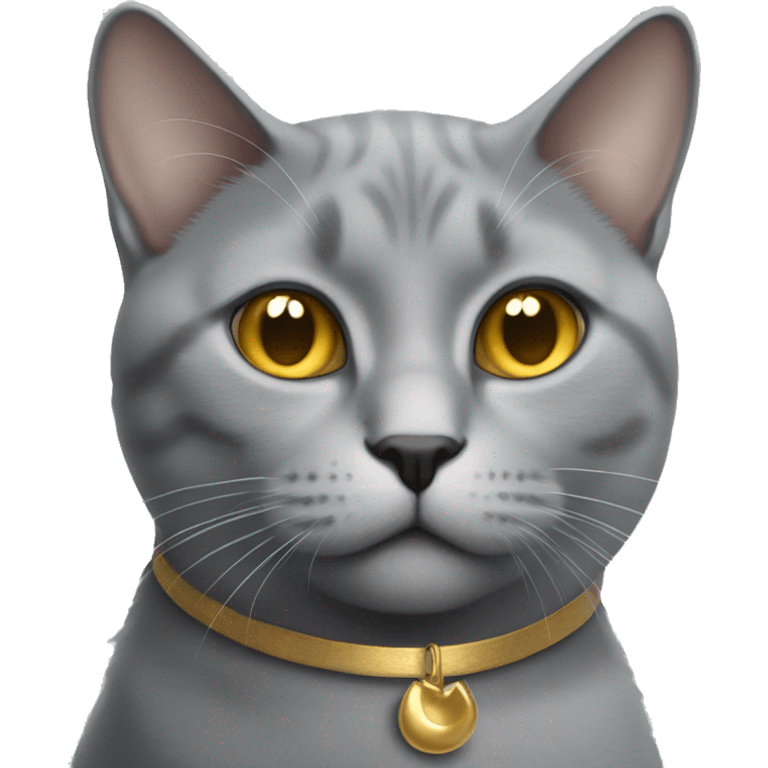 Grey cat with golden earring in ear emoji