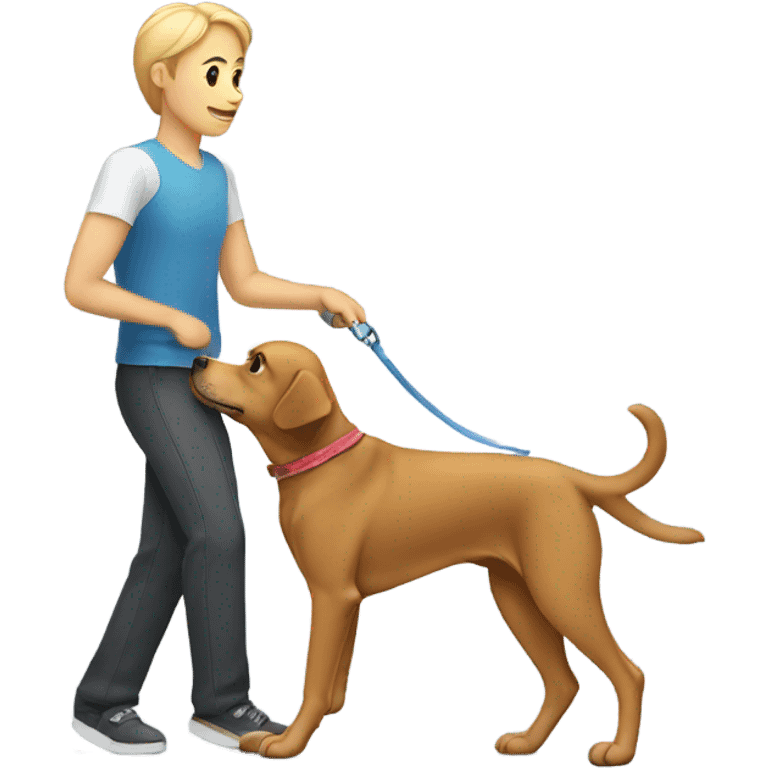 Dog training a human emoji