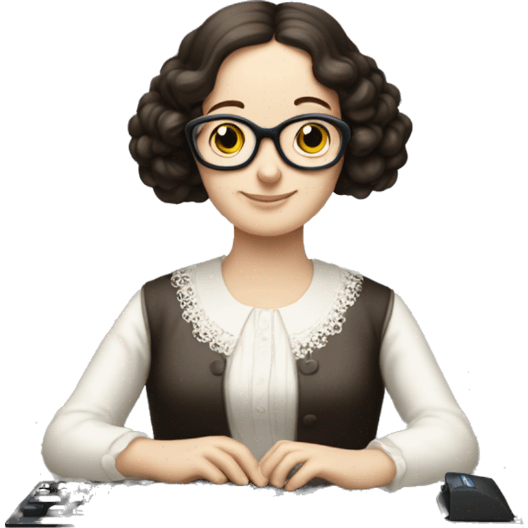 Ada Lovelace - no glasses - typing on a computer emoji