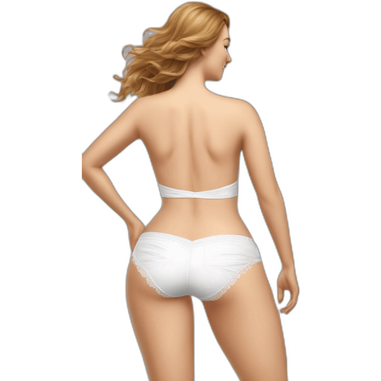 Hyperrealistic Full body Caucasian curvy beauty white knickers back and front views white skirt strong wind emoji