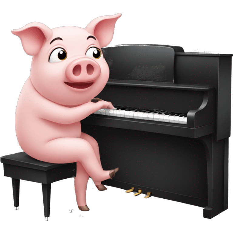 Pig playing piano emoji