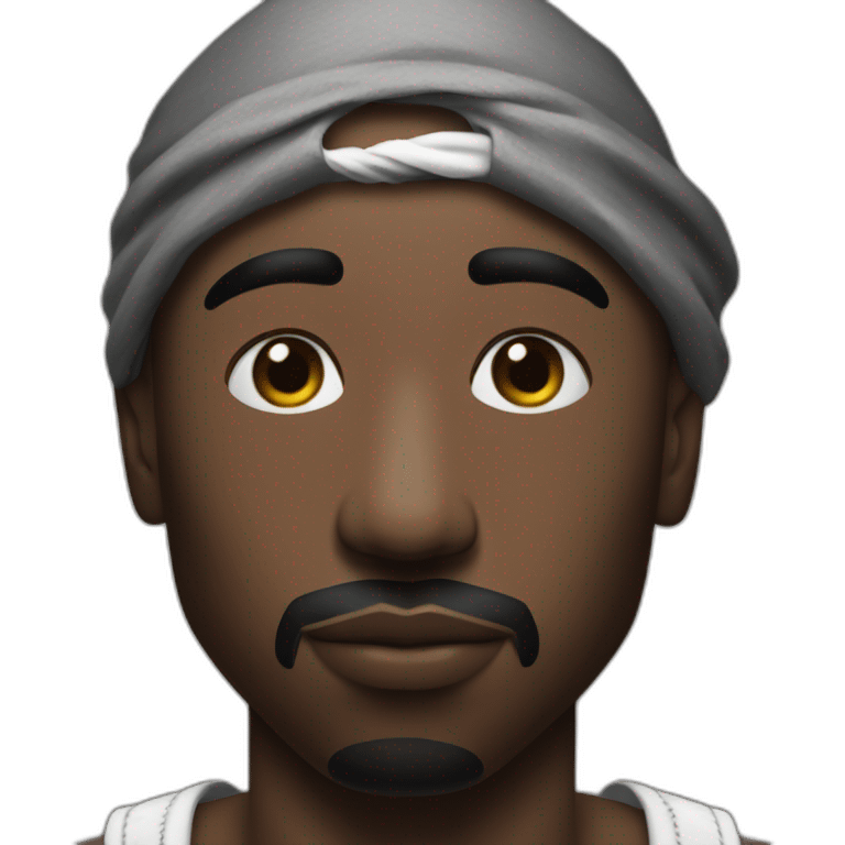 Tupac avec son bandana sur la tête  emoji