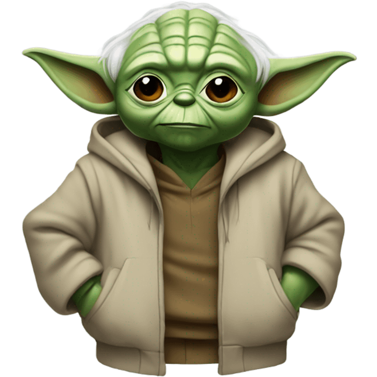 Yoda wearing a hoodie  emoji