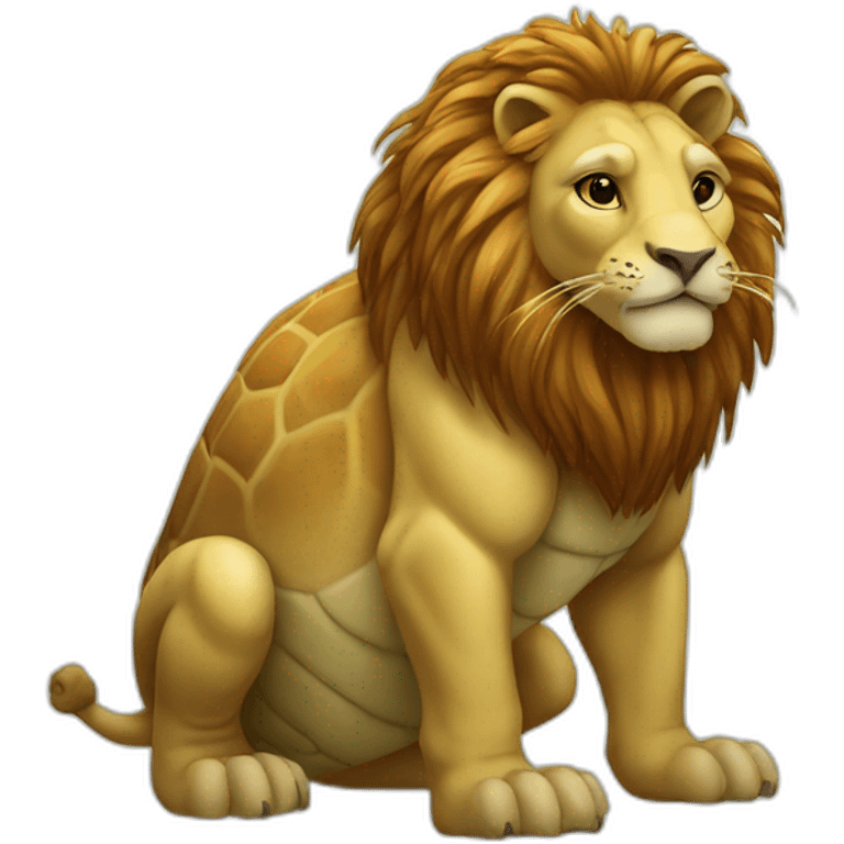 Tortue sur un Lion emoji