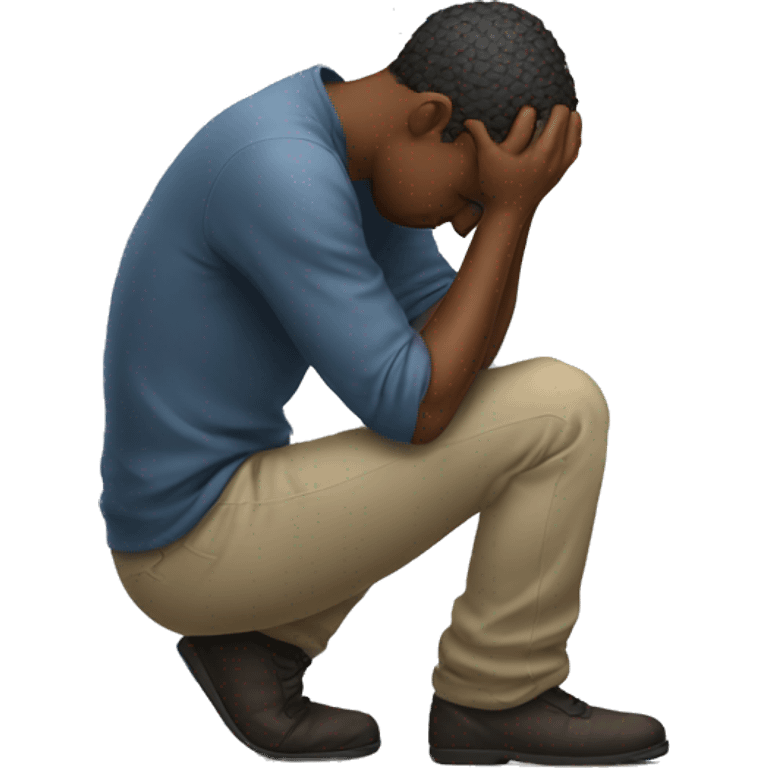 sad male kneeling emoji