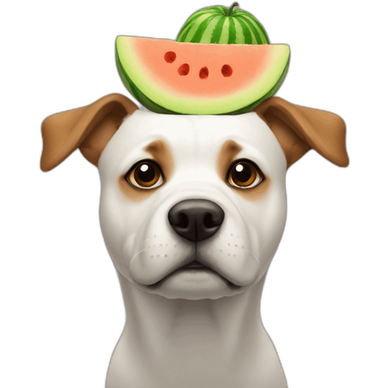 Dog with a melon on its head emoji