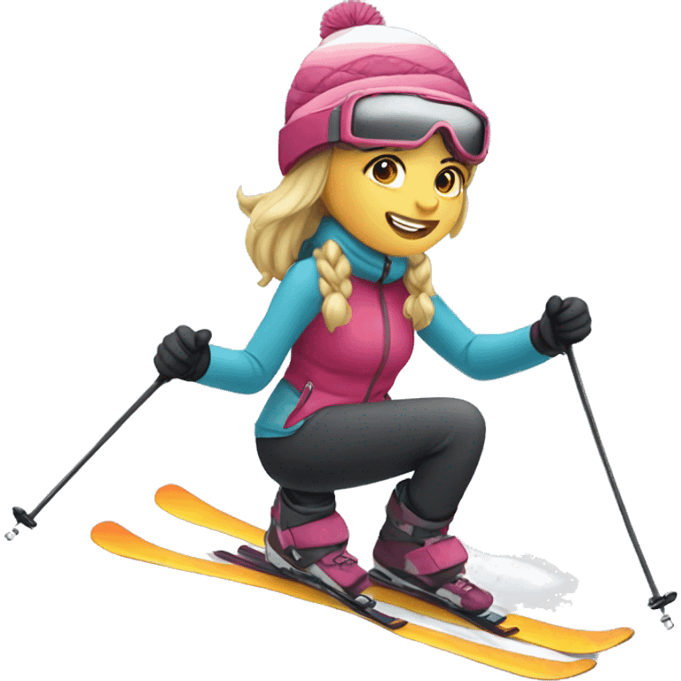 Sweet girls skiing emoji