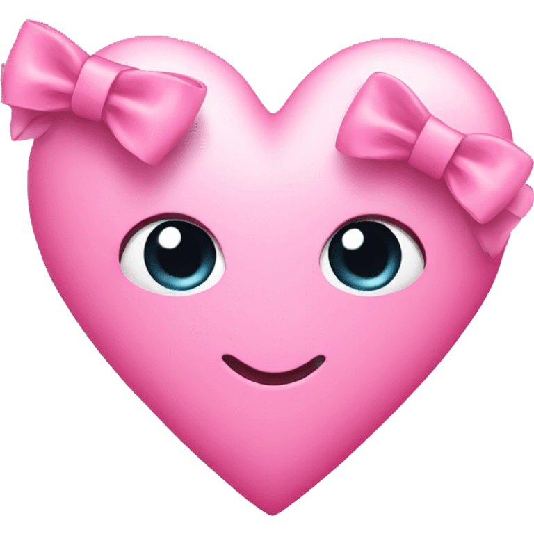 pink heart with cute pink bow emoji