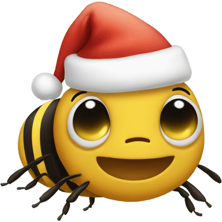 Bee with santa hat emoji