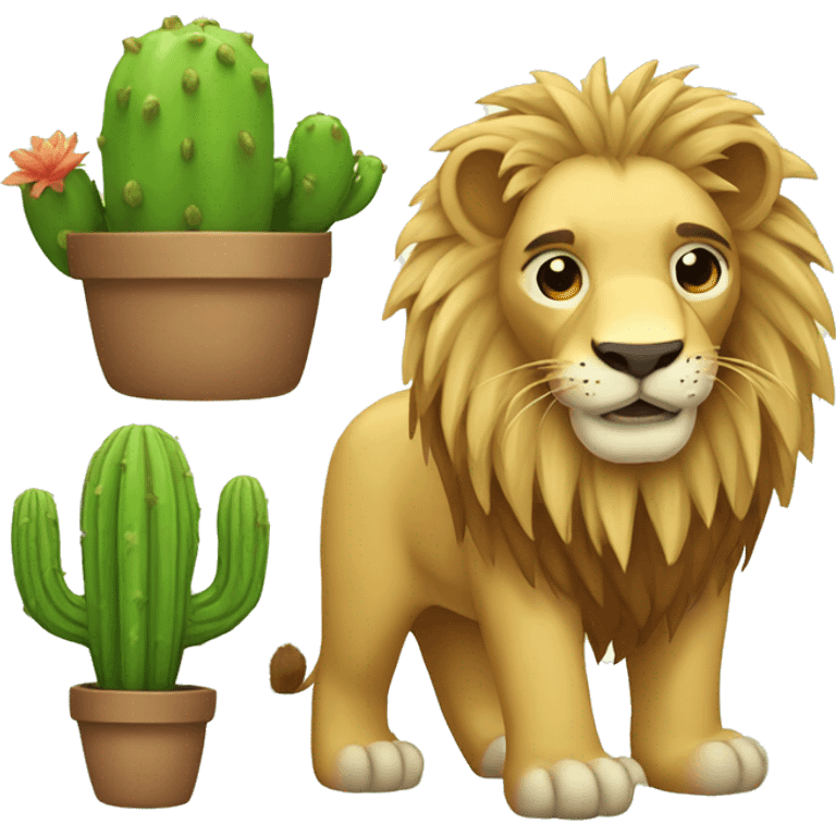 Lion with cactus emoji