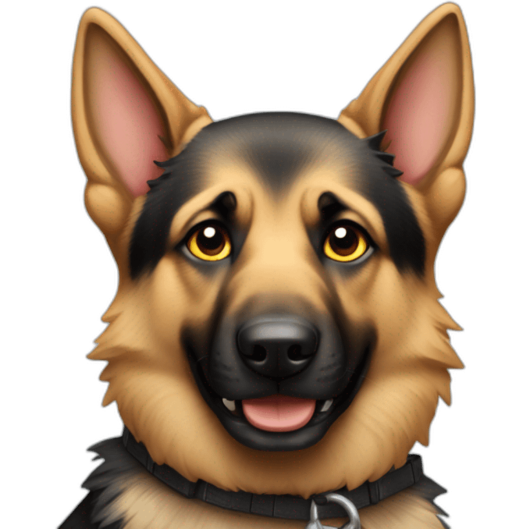 German Shepard with a bat emoji