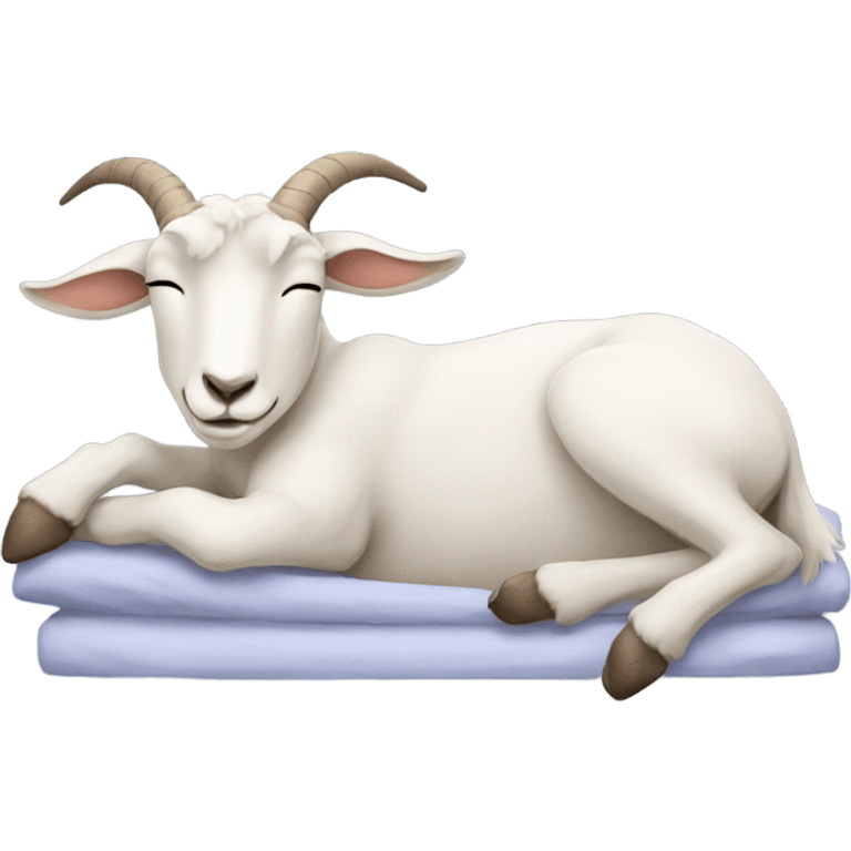 Goat sleeping in bed emoji