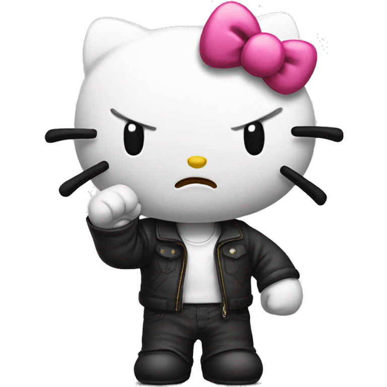 Angry hello kitty with fist  emoji