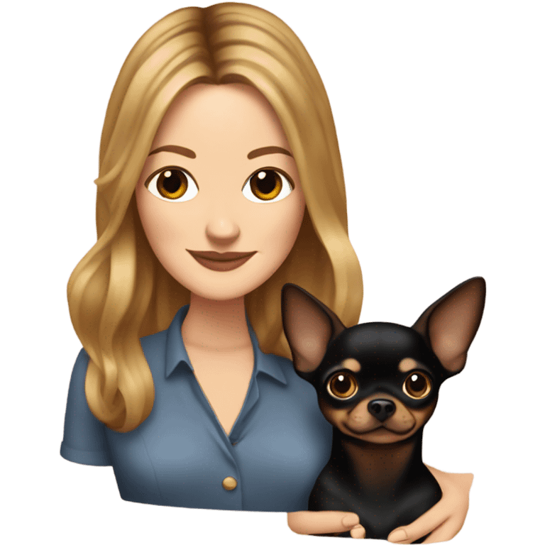 Drew Barrymore With A Black And Brown Chihuahua  emoji