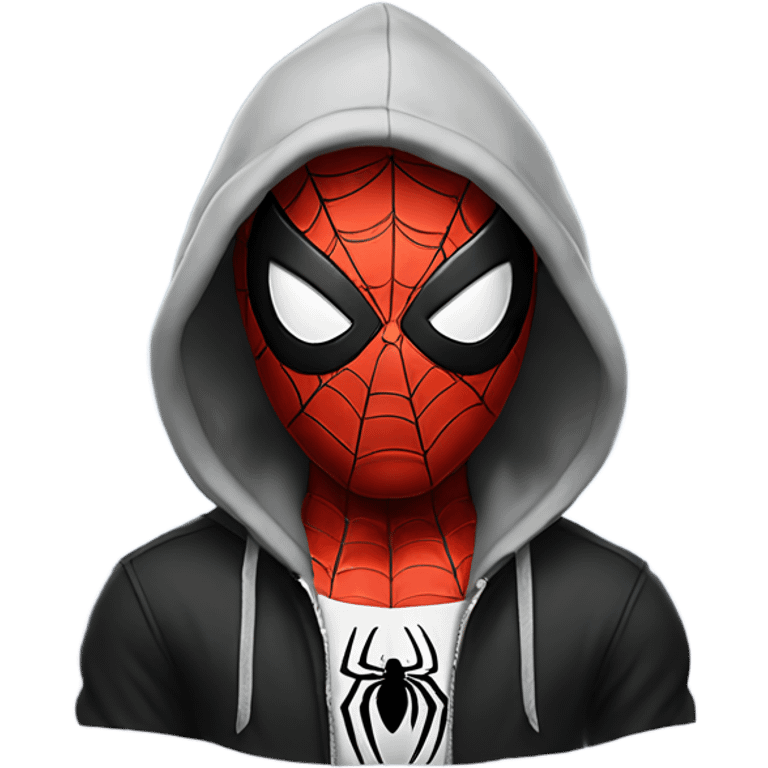 Black Spider-Man with hoodie emoji