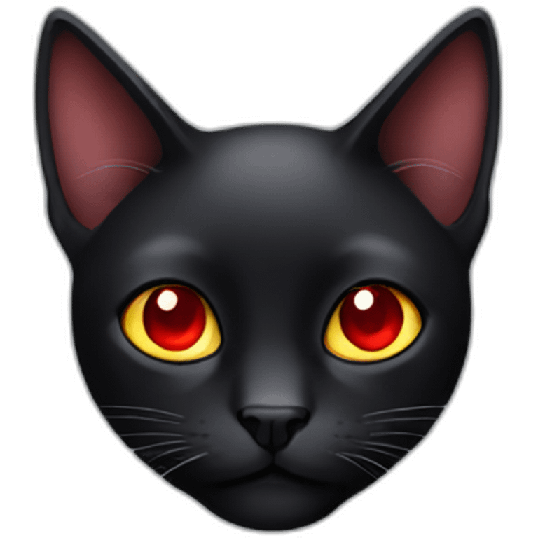 black cat with red eyes emoji