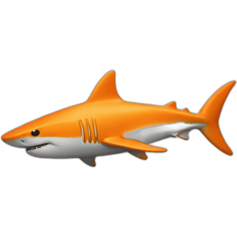 orange shark thinking like human emoji