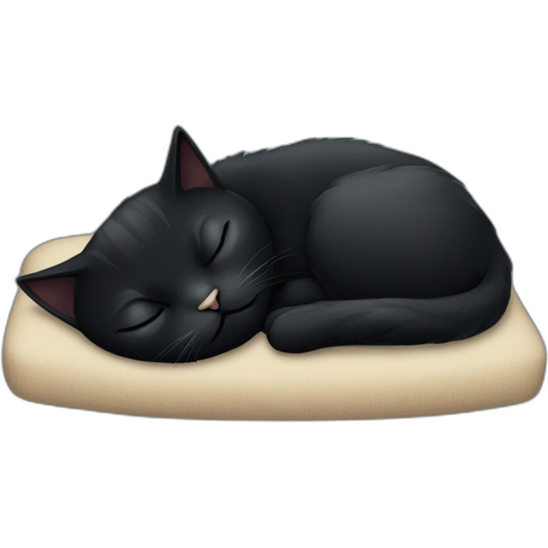 Black cat sleeping emoji