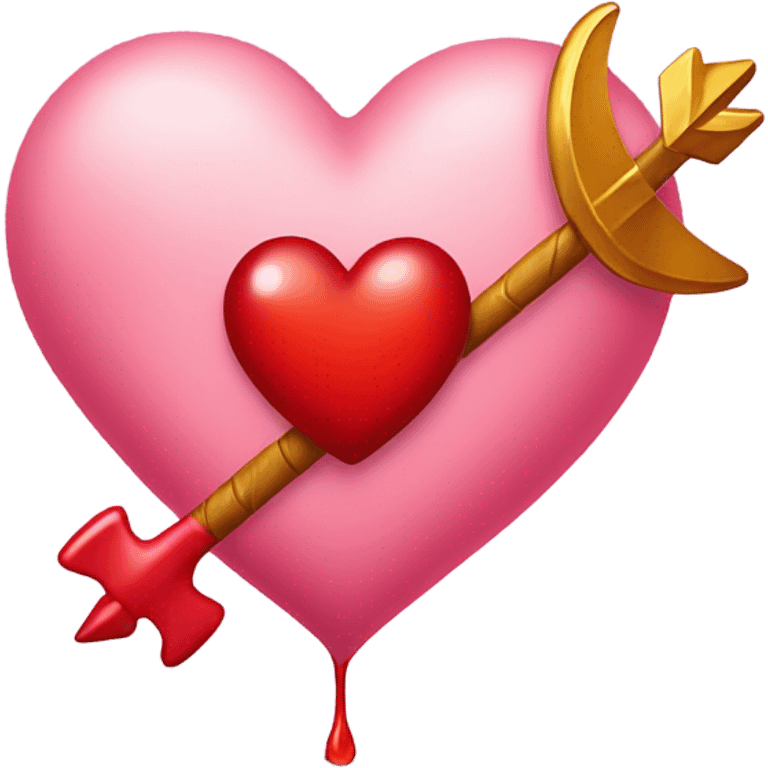 Heart melting in love with cupid arrow emoji