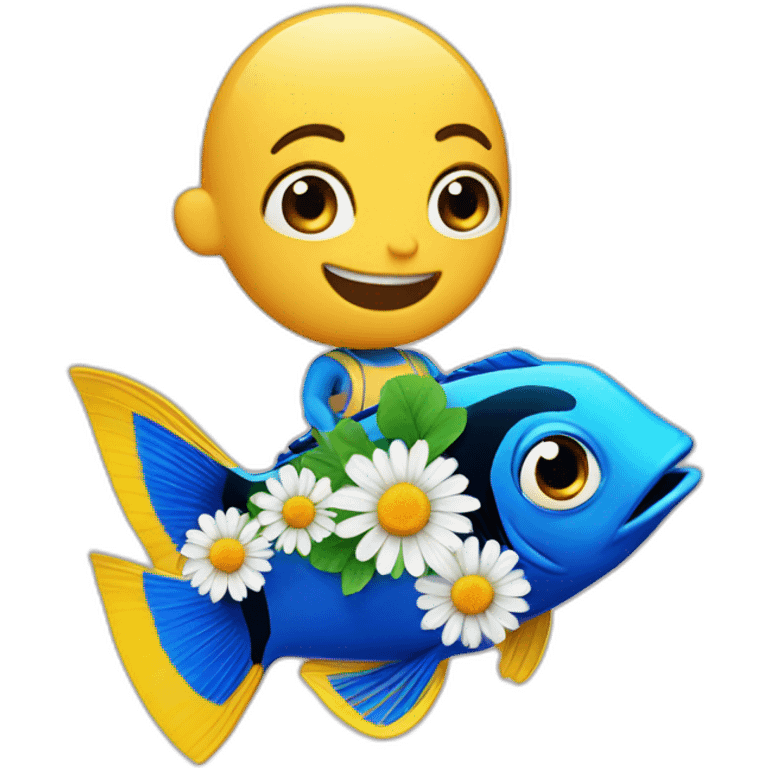 dory holding a daisy emoji