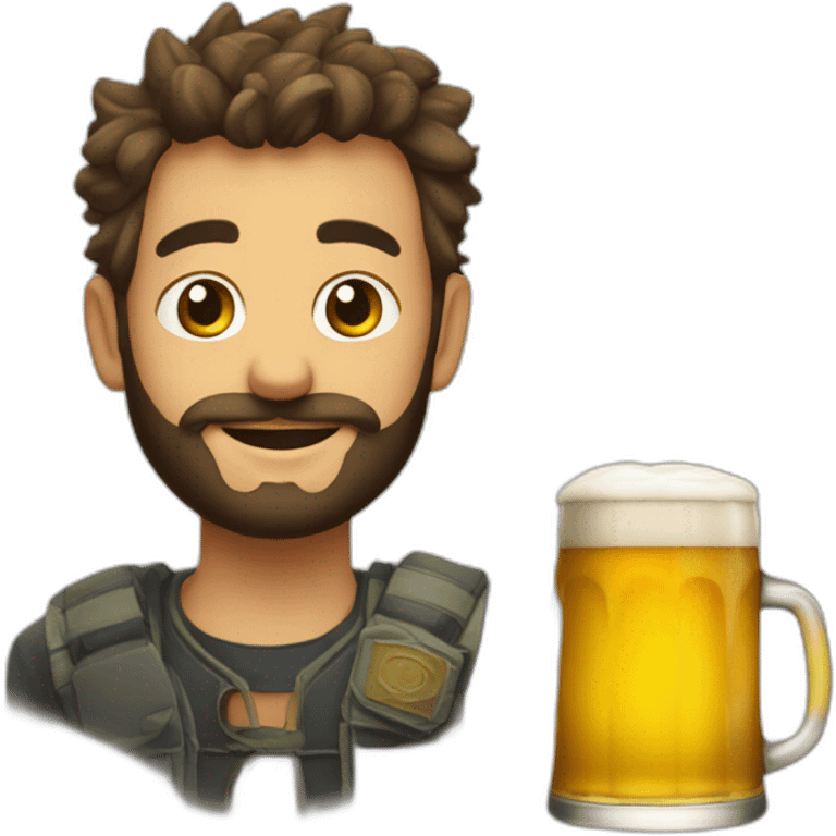 Karris avec une bière emoji