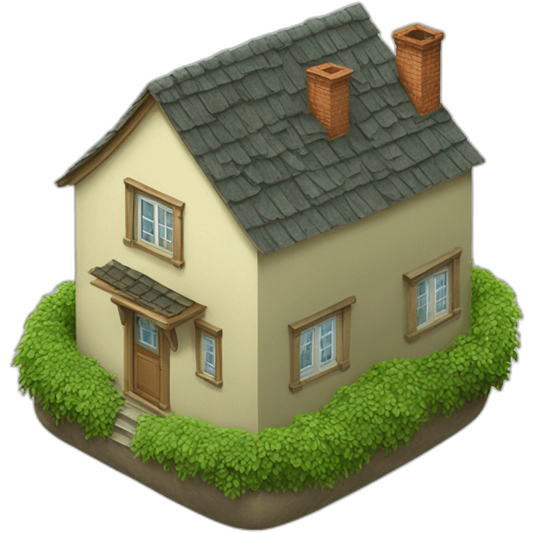 Plante sur le toit d'une maison emoji