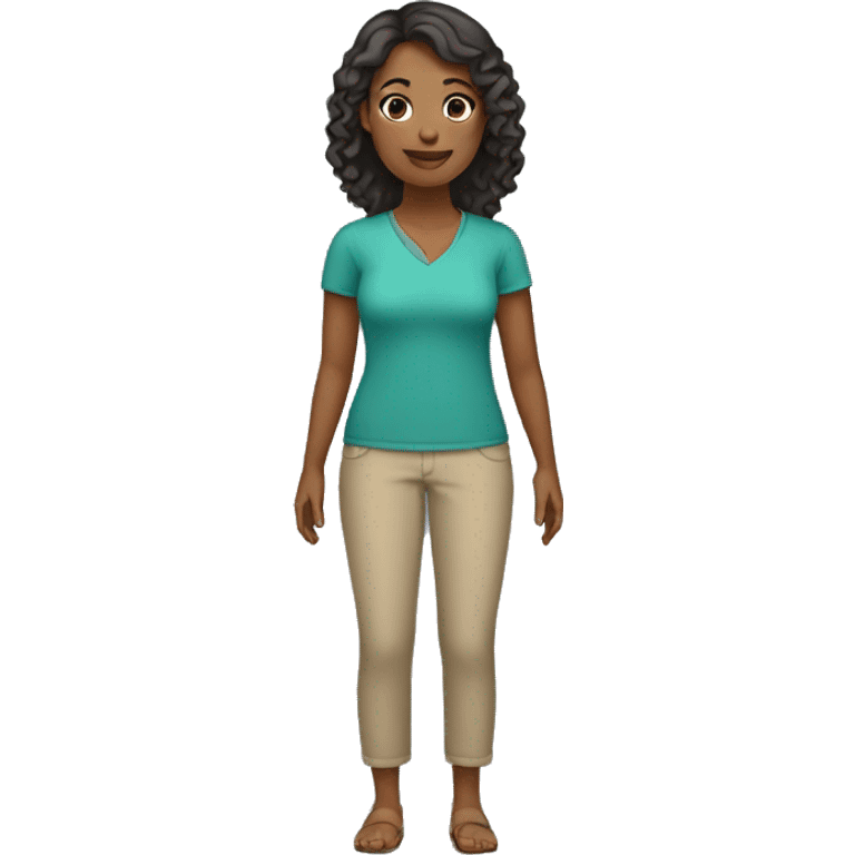 Ethnically ambiguous Woman (full-body) (hands raised) emoji