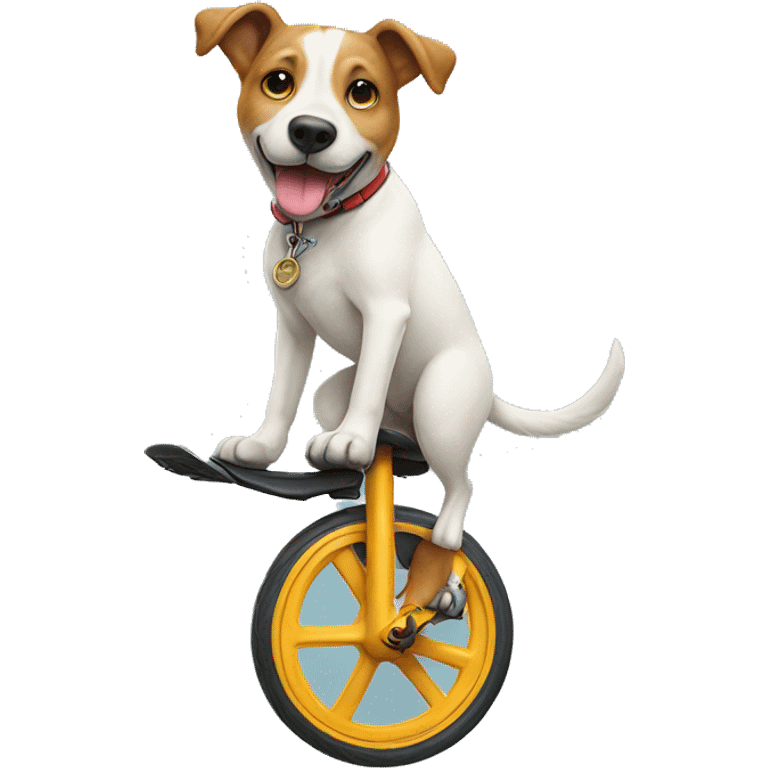 Dog riding a unicycle  emoji