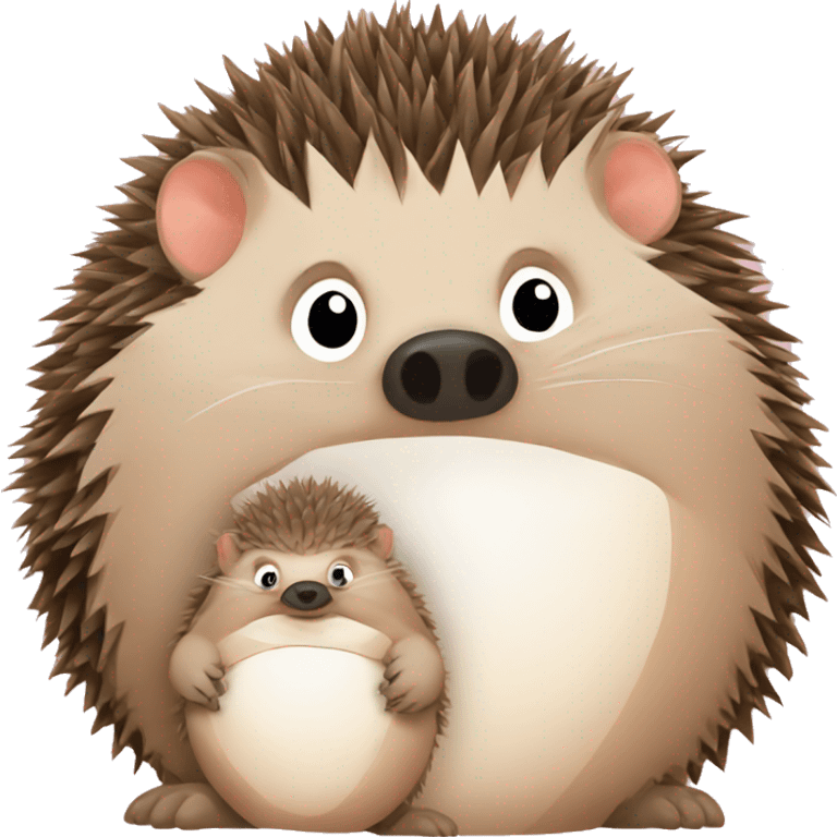 mama hedgehog and a baby emoji