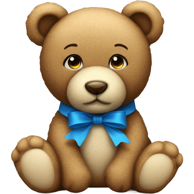 Teddy With blue bow  emoji