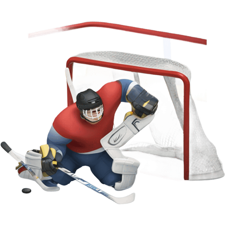 Hockey player scoring emoji