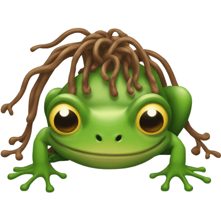 a frog with dreads emoji