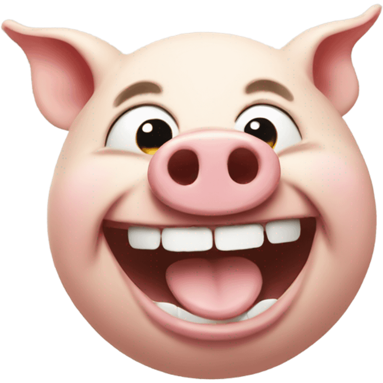 Laughing pig emoji