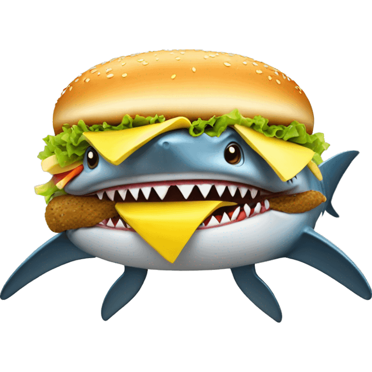 shark hamburger wiht banana emoji