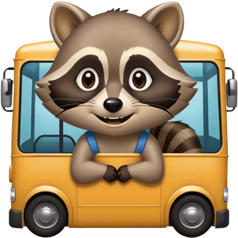 Raccoon bus boy mischievous  emoji