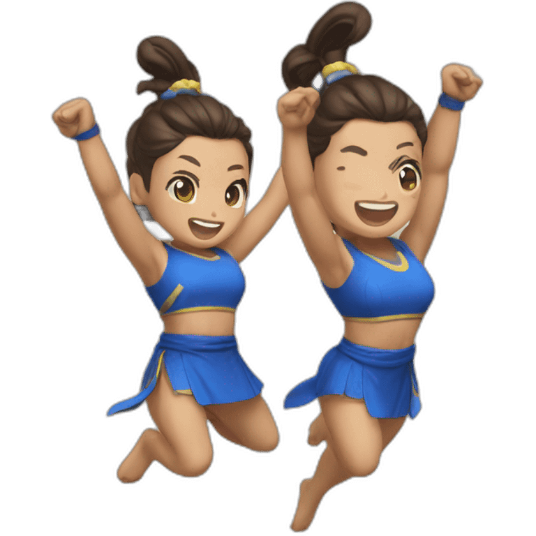 old Chun-Li raise raise arms and jump high emoji