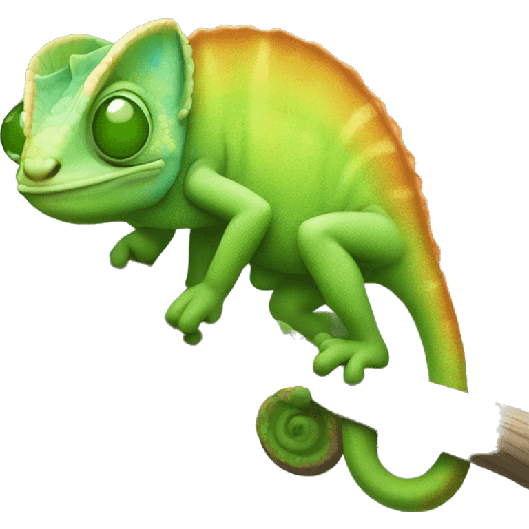 Cute chameleon emoji