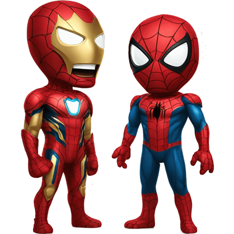 spiderman and ironman laughing emoji