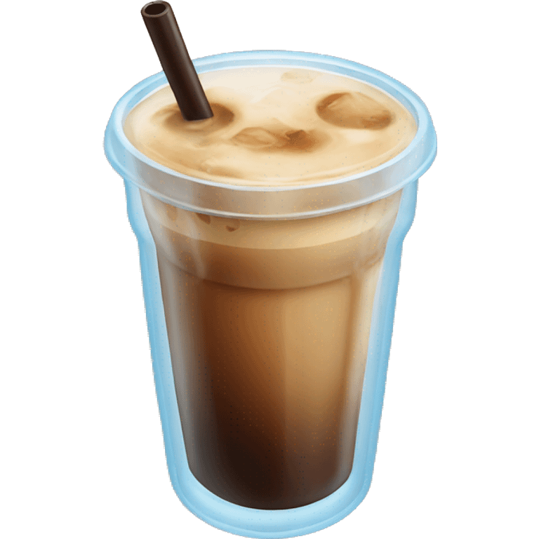 Ice coffee with iced cubes emoji