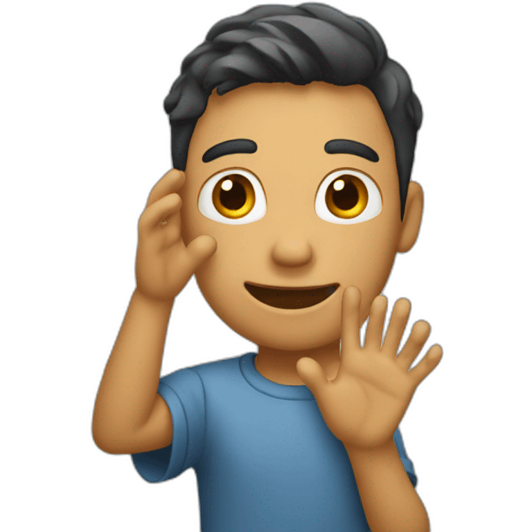 A guy raising hand emoji