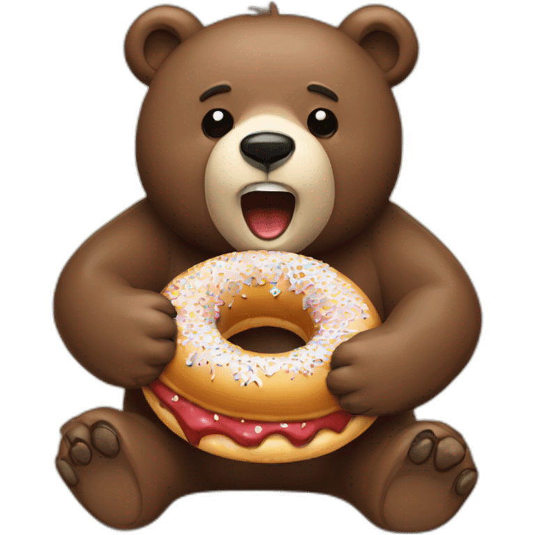 bear eating an donnut emoji