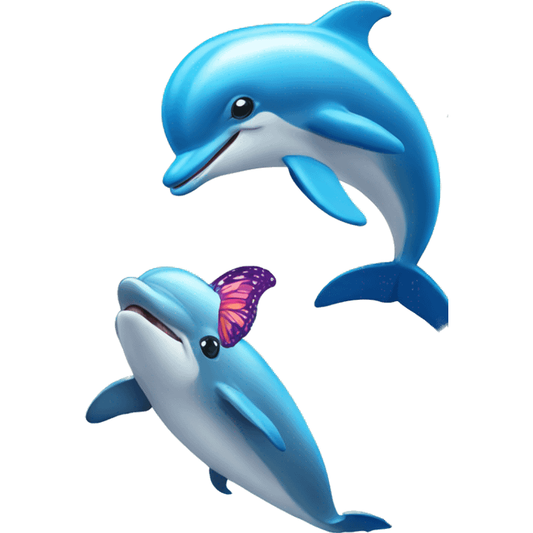 Dolphin and butterfly emoji