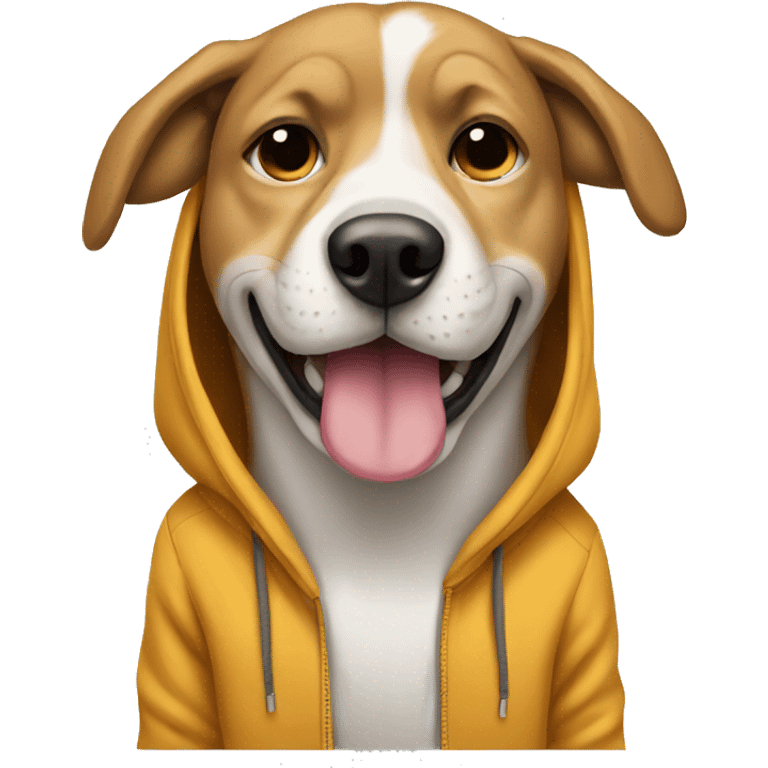 Dog wearing to hoodie emoji