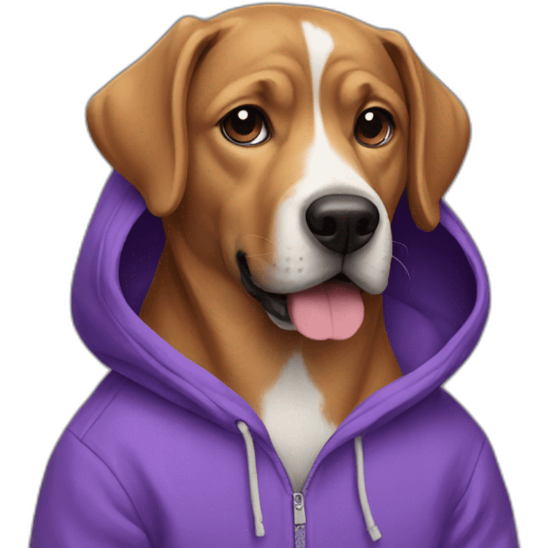 dog in purple hoodie emoji