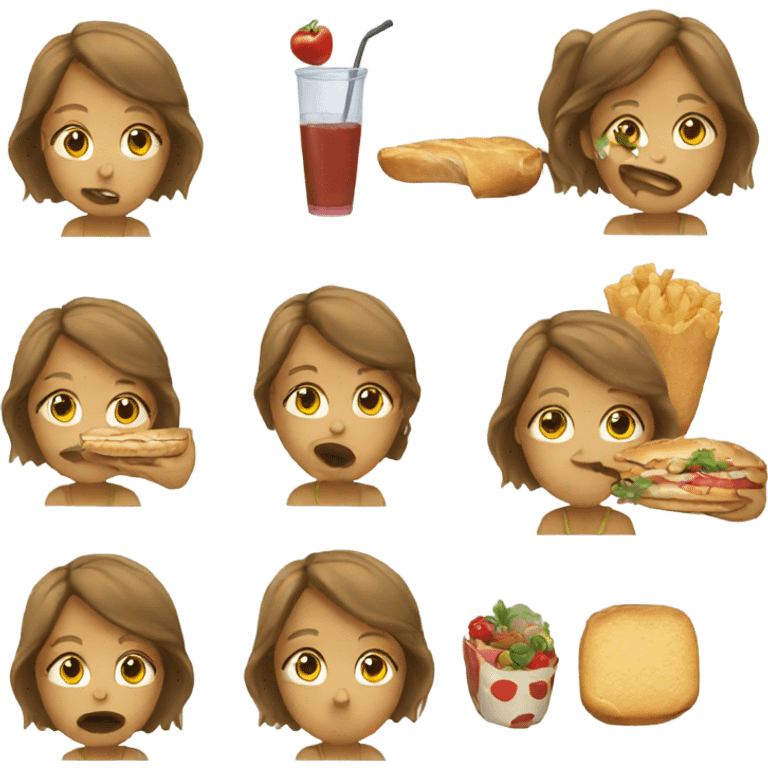 girl eating emoji