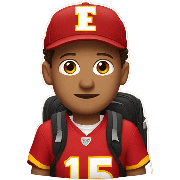 Patrick Mahomes with a backpack  emoji